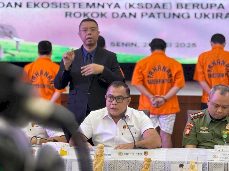 Dittipidter Bareskrim Polri Ungkap Perdagangan Ilegal Gading Gajah di Sukabumi dan Jakarta