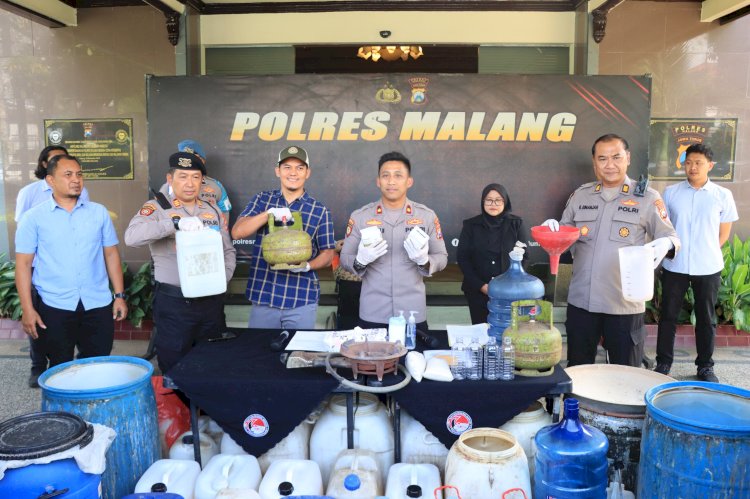Polres Malang Berhasil Bongkar Produksi Arak Ilegal di Bantur, Terendus Lewat Layanan 110