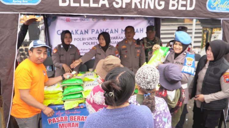Polres Pasuruan Komitmen Gelar Gerakan Pangan Murah, Siapkan 2 Ton Beras untuk Warga Sukorejo dan Tosari