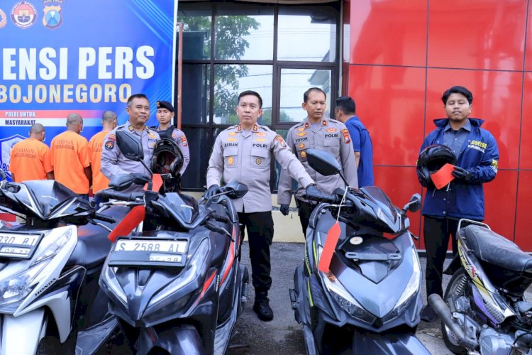 Polres Bojonegoro Berhasil Ungkap Sindikat Curanmor, Lima Tersangka Diamankan